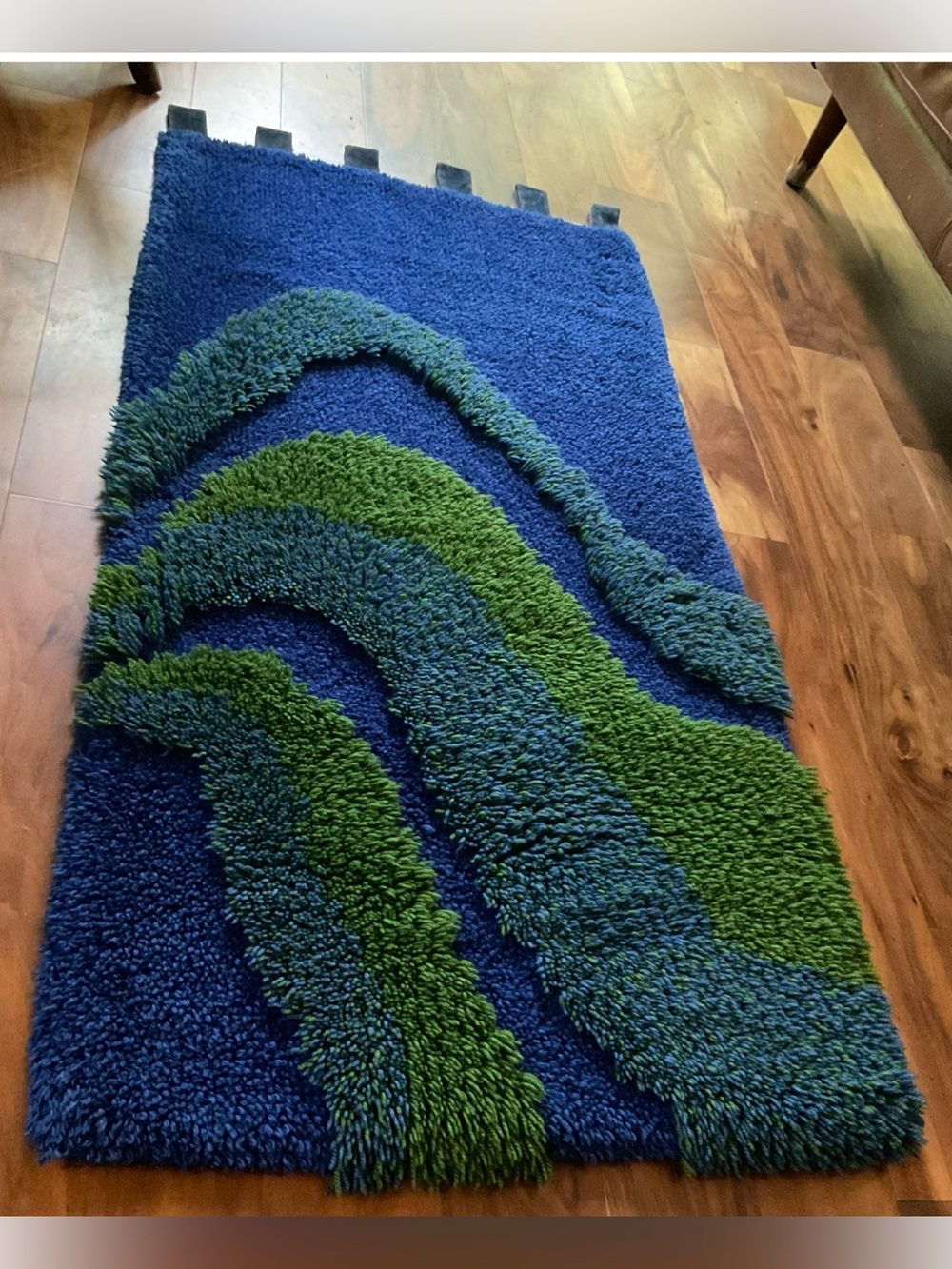 VTG Swedish 60’s Rya Shag Pop Art Wall Hanging Rug Psychedelic Wool Scandinavian - Picture 2 of 13